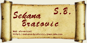 Sekana Bratović vizit kartica